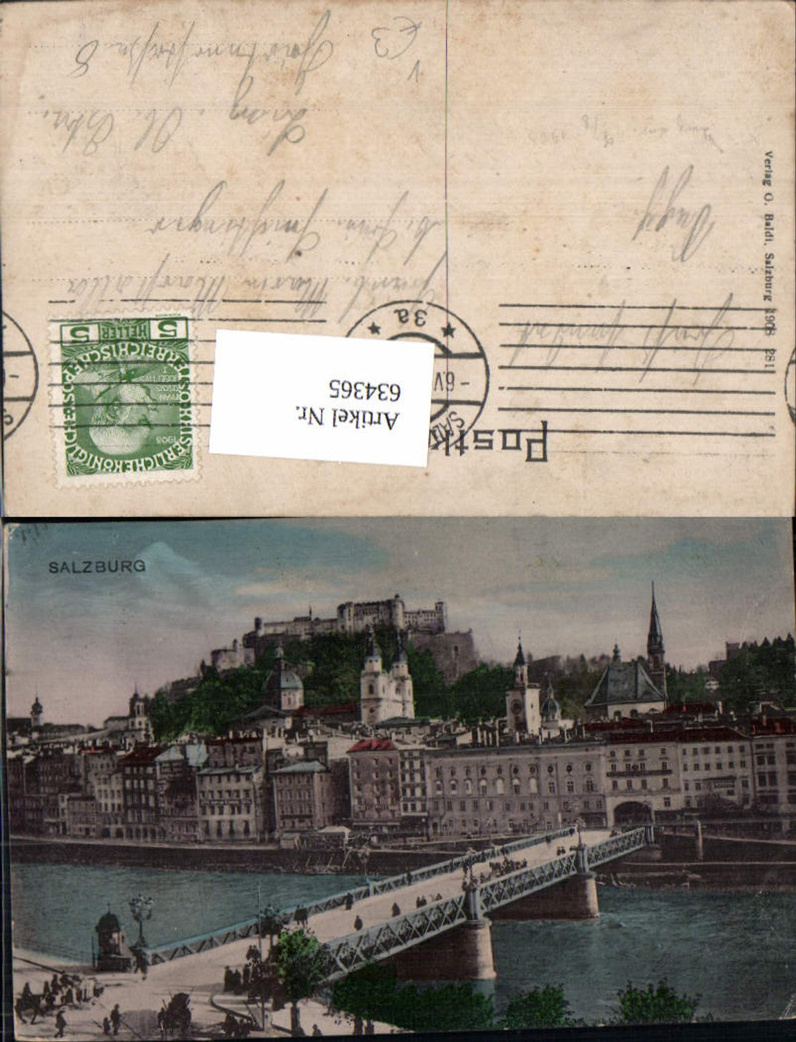 634365,Salzburg Staatsbrücke Brücke pub G. Baldi 281