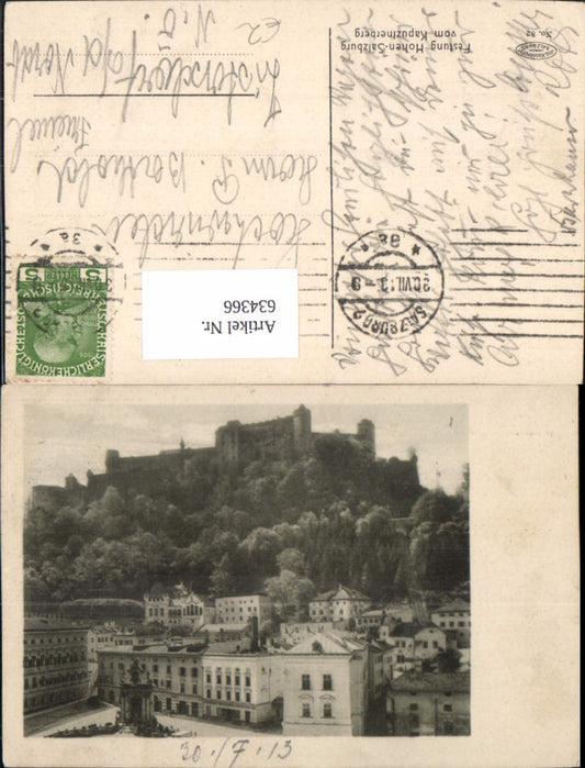 634366,Salzburg Ansicht Festung Hohensalzburg v. Kapuzinerberg