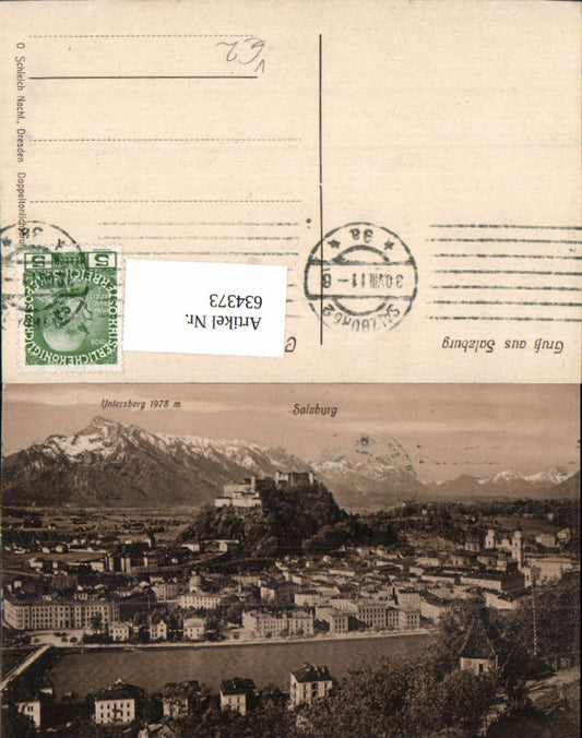 634373,Salzburg Ansicht m. Untersberg pub Schleich Nachfolger