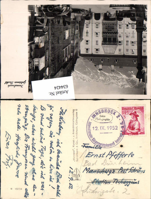 634424,Innsbruck Internationaler Bürgermeisterkongreß 1952 Politik