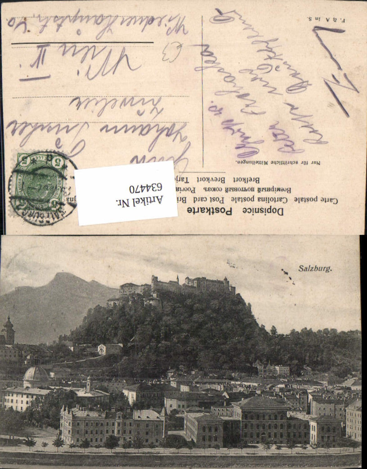 634470,Salzburg Ansicht m. Festung Hohensalzburg