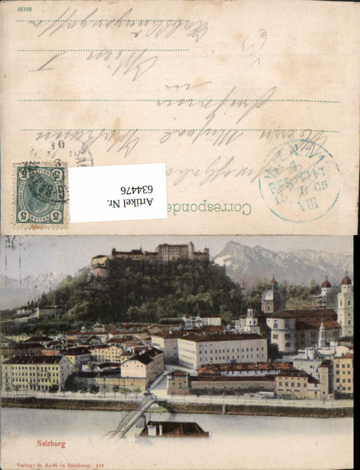 634476,Salzburg Ansicht m. Festung Hohensalzburg pub G. Baldi 119