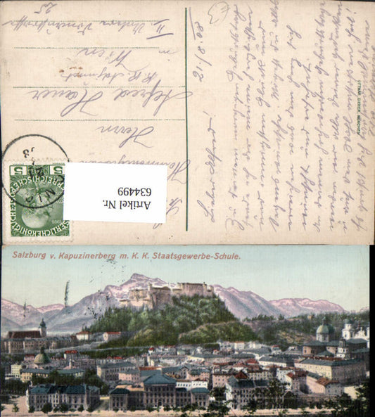 634499,Salzburg v. Kapuzinerberg m. K.K. Staatsgewerbe-Schule