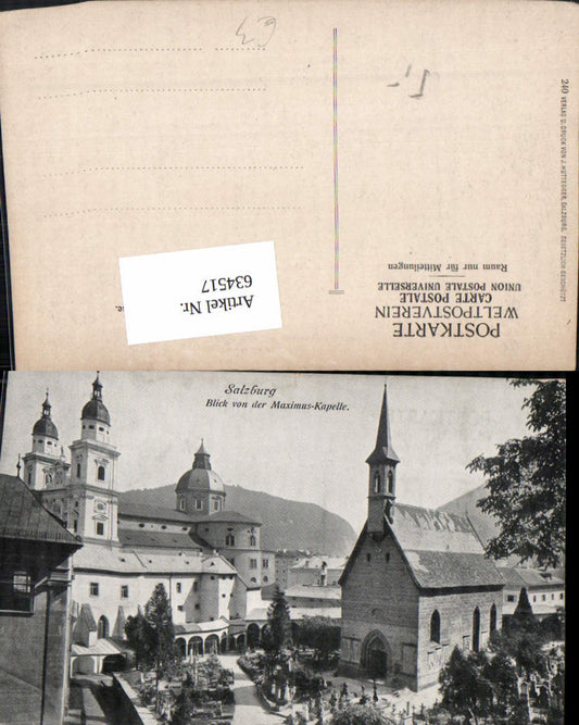 634517,Salzburg Blick v. d. Maximus-Kapelle Kirche Friedhof Gräber