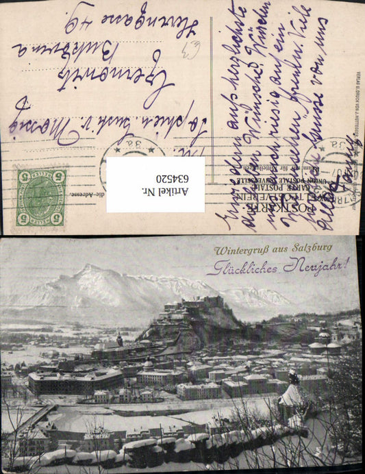 634520,Litho Wintergruß aus Salzburg
