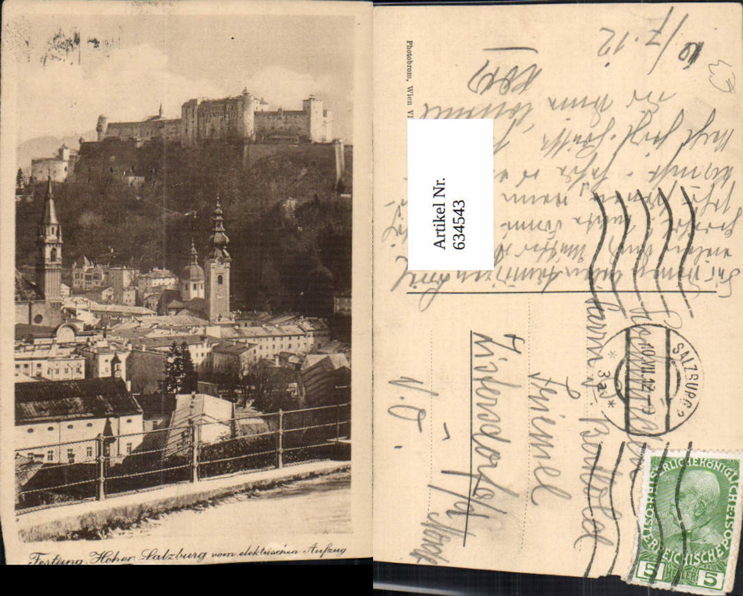 634543,Salzburg Festung Hohensalzburg v. Elektrischen Aufzug