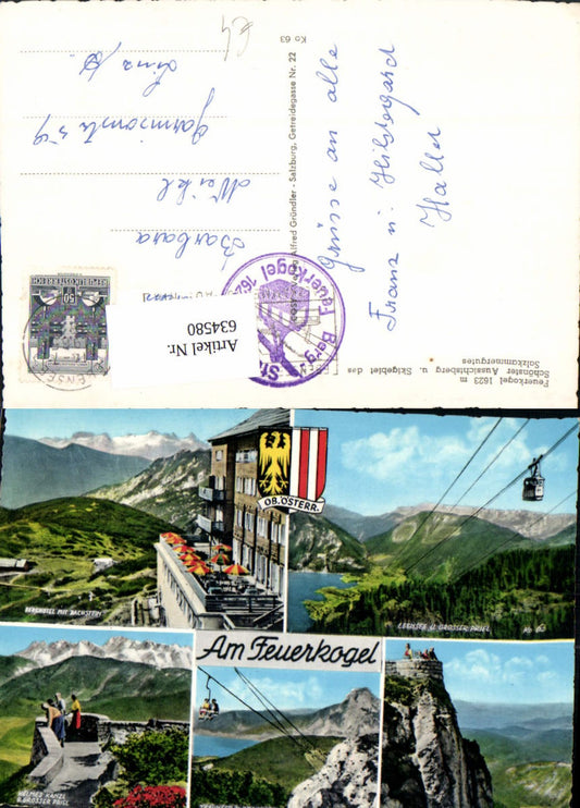 634580,Mehrbild Ak Feuerkogel Ebensee Seilbahn Gondel