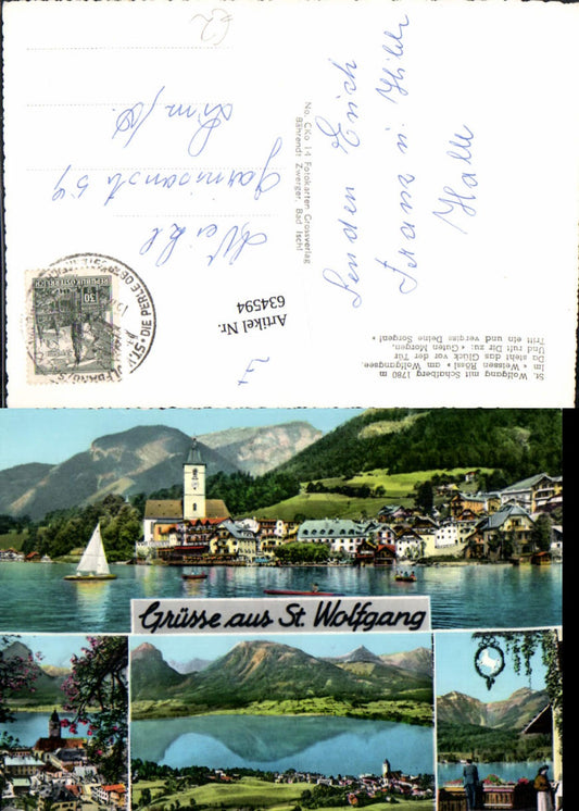 634594,Mehrbild Ak Sankt Wolfgang im Salzkammergut m. Schafberg Weissen Rössl