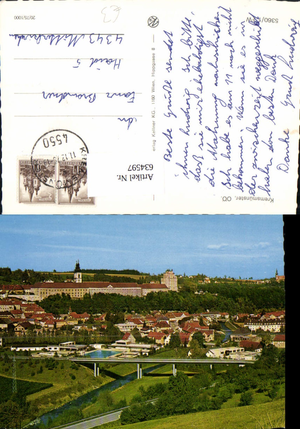 634597,Kremsmünster Ansicht m. Stift