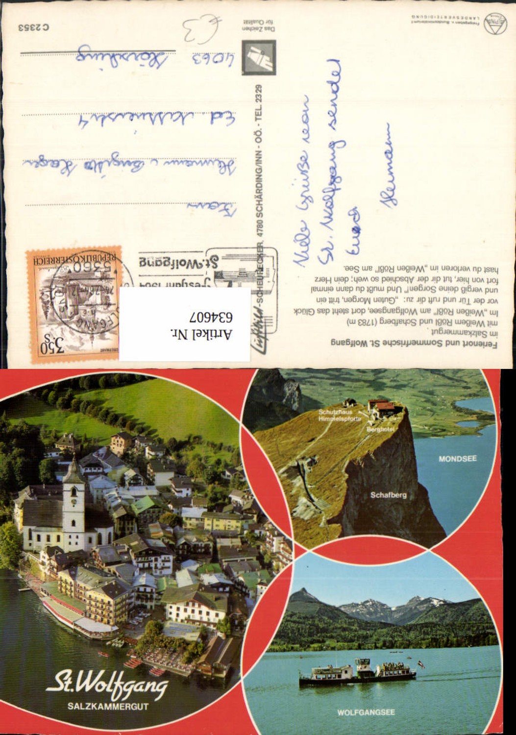 634607,Mehrbild Ak Sankt Wolfgang im Salzkammergut Weißem Rößl Schafberg Schiff