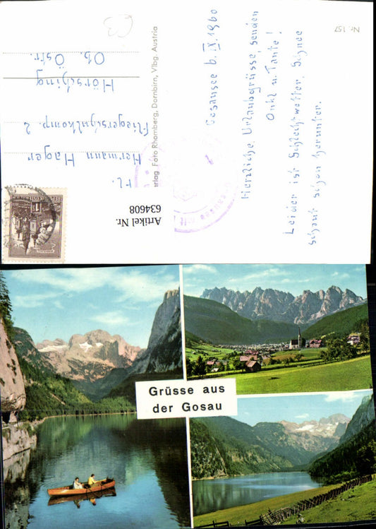 634608,Mehrbild Ak Gosau Ruderboot