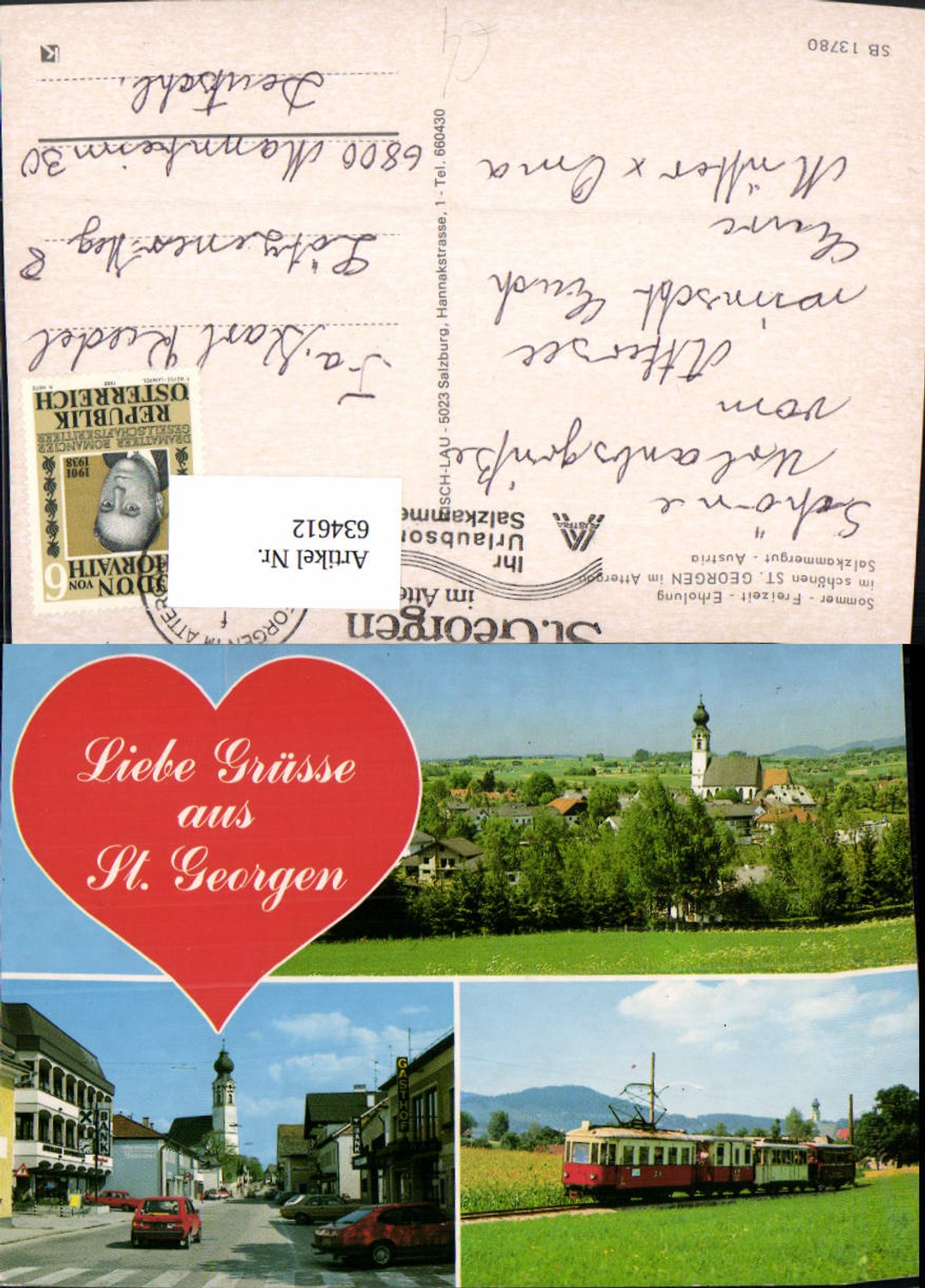 634612,Mehrbild Ak St Georgen im Attergau VW Golf Eisenbahn