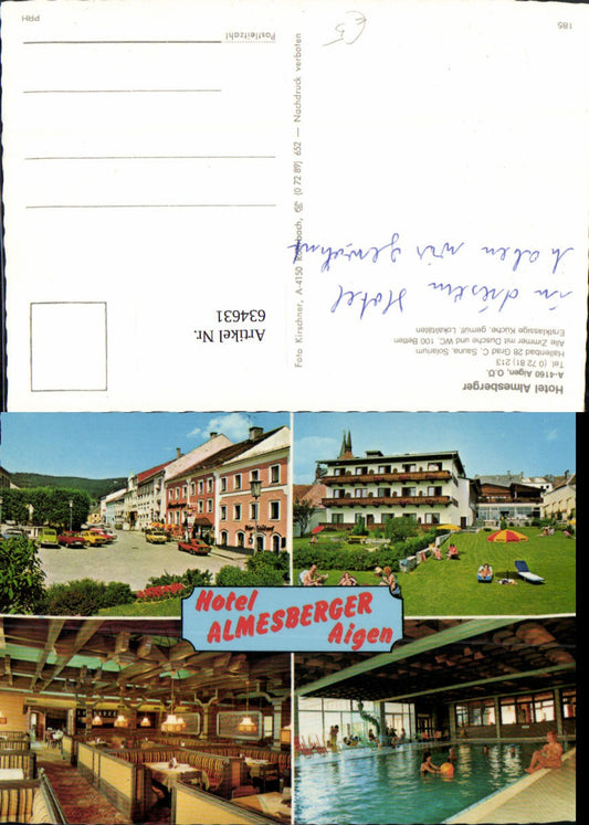 634631,Mehrbild Ak Aigen im Mühlkreis Hotel Almesberger Hallenbad