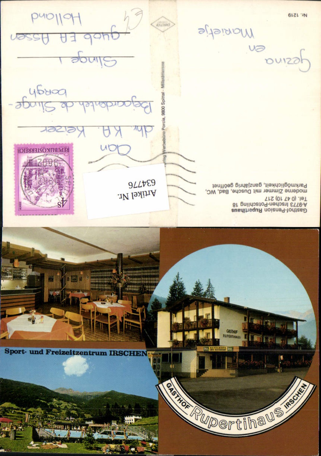 634776,Mehrbild Ak Irschen Potschling Gasthof Pension Rupertihaus