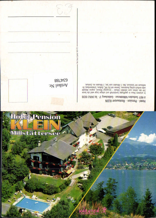 634788,Mehrbild Ak Seeboden Millstättersee Hotel Pension Klein