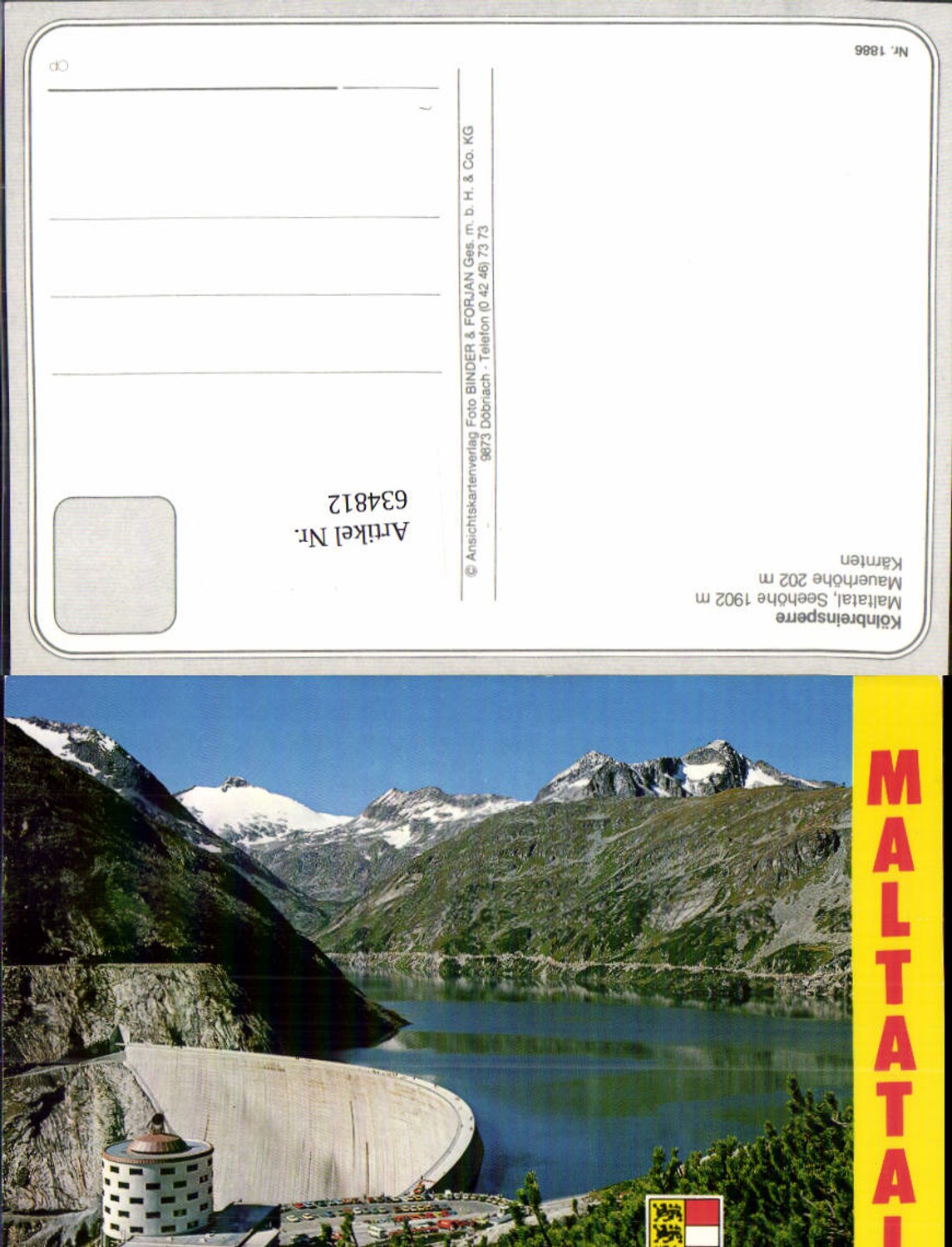 634812,Kölnbreinsperre Maltatal Talsperre Malta Kärnten