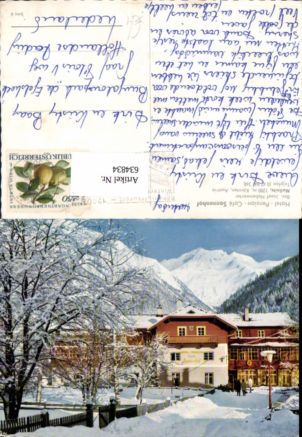 634834,Mallnitz Hotel Pension Cafe Sonnenhof Winteransicht