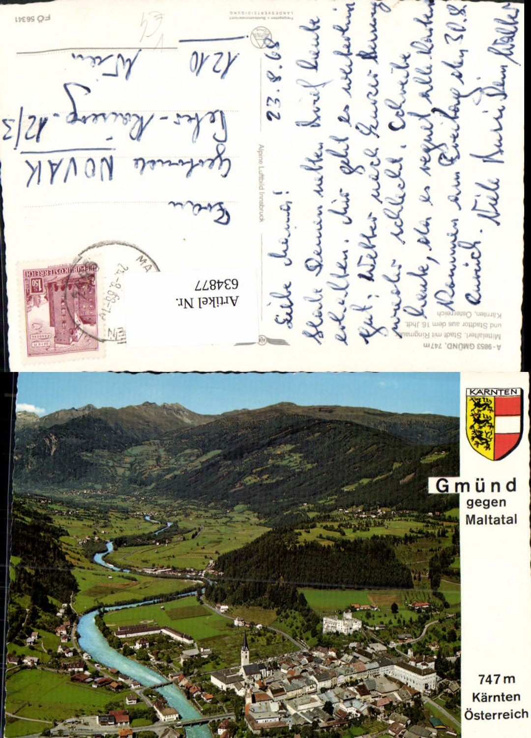 634877,Gmünd Kärnten geg. Maltatal pub Alpine Luftbild FÖ 56341