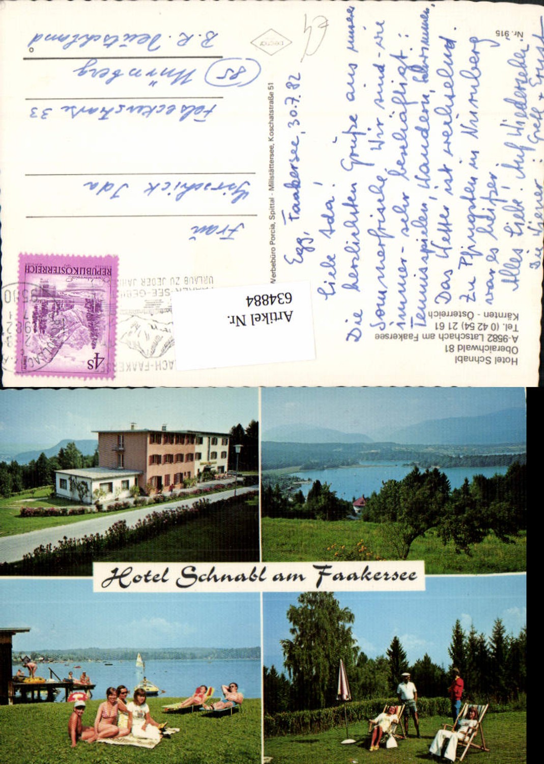 634884,Mehrbild Ak Latschach a. Faakersee Hotel Schnabl Finkenstein am Faaker See