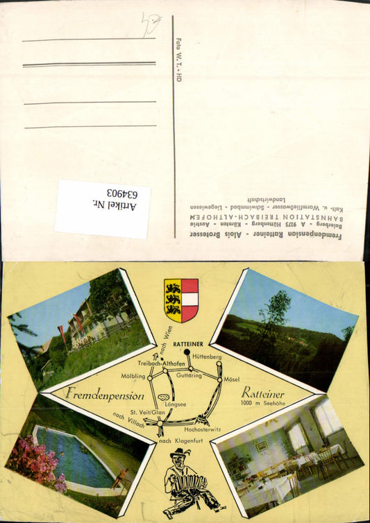 634903,Mehrbild Ak Hüttenberg Fremdenpension Ratteiner