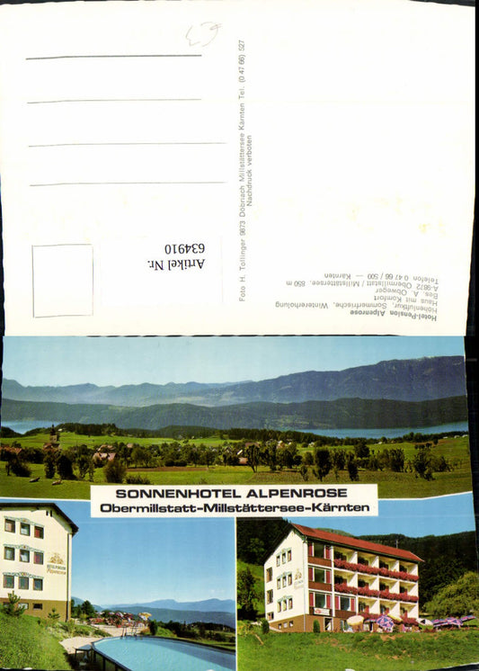634910,Mehrbild Ak Obermillstatt Millstättersee Hotel Pension Alpenrose