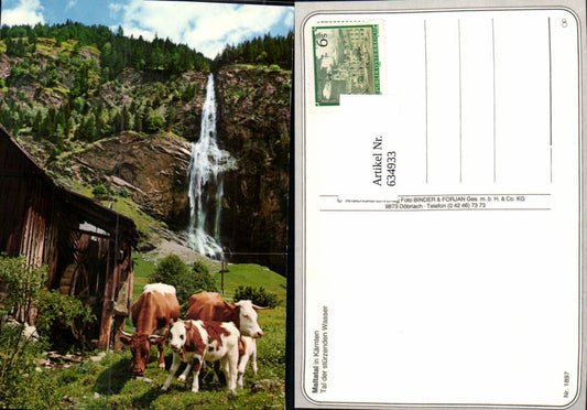 634933,Maltatal Malta Kärnten Wasserfall Wassermühle Rinder Kühe Fallbach-Wasserfall
