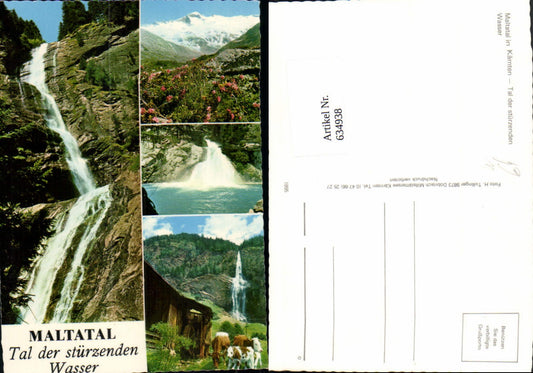 634938,Mehrbild Ak Maltatal Malta Kärnten Wasserfall Wassermühle Rinder Fallbach-Wasserfall