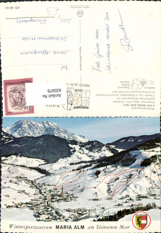 635079,Maria Alm a. Steinernen Meer Wintersport pub Alpine Luftbild FÖ 60141