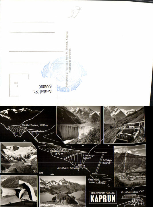635090,Mehrbild Ak Lagekarte Kaprun Tauernkraftwerke Kraftwerk Mooserboden Kesselfall