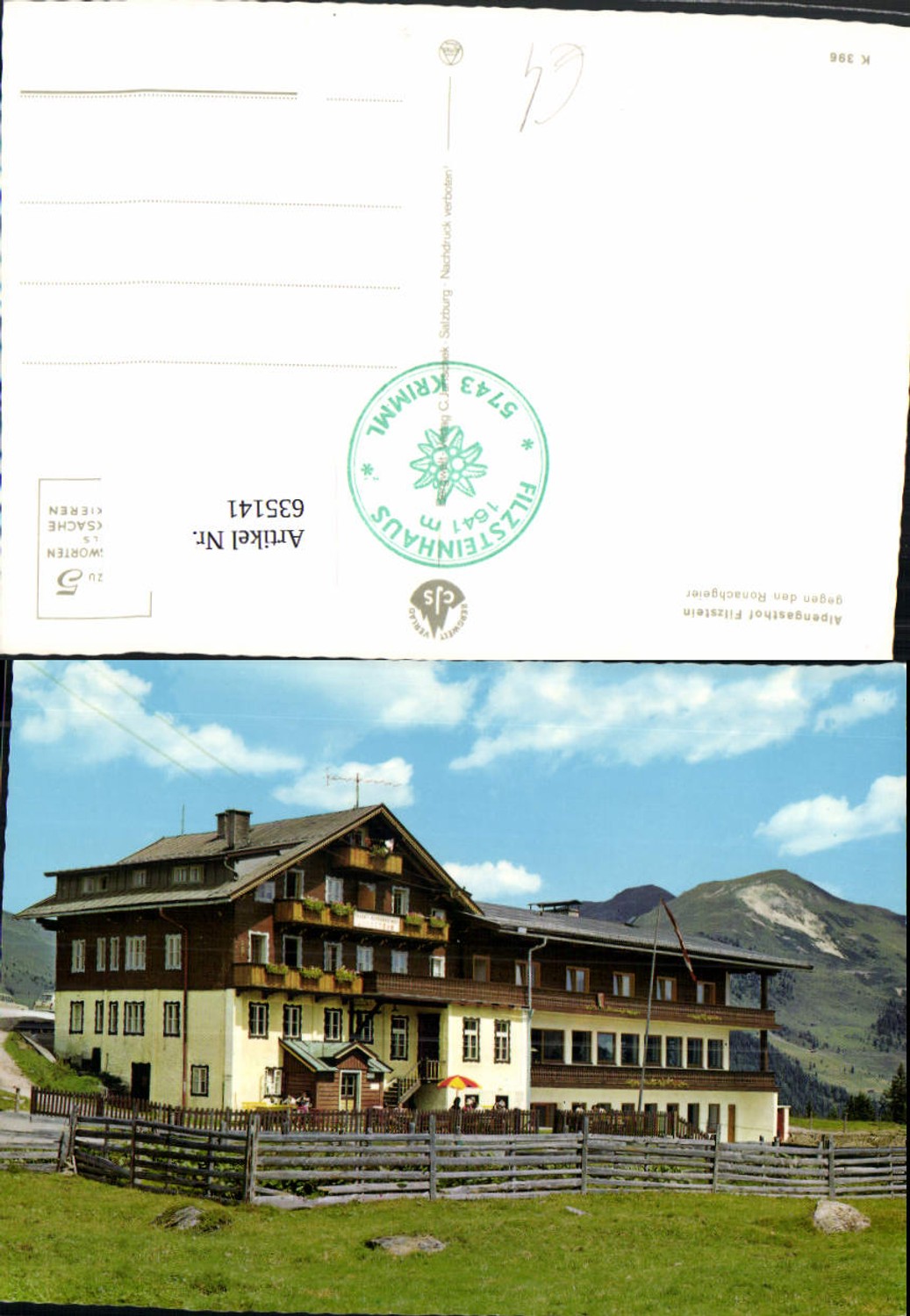 635141,Krimml Filzsteinhaus Alpengasthof Filzstein geg. d. Ronachgeier
