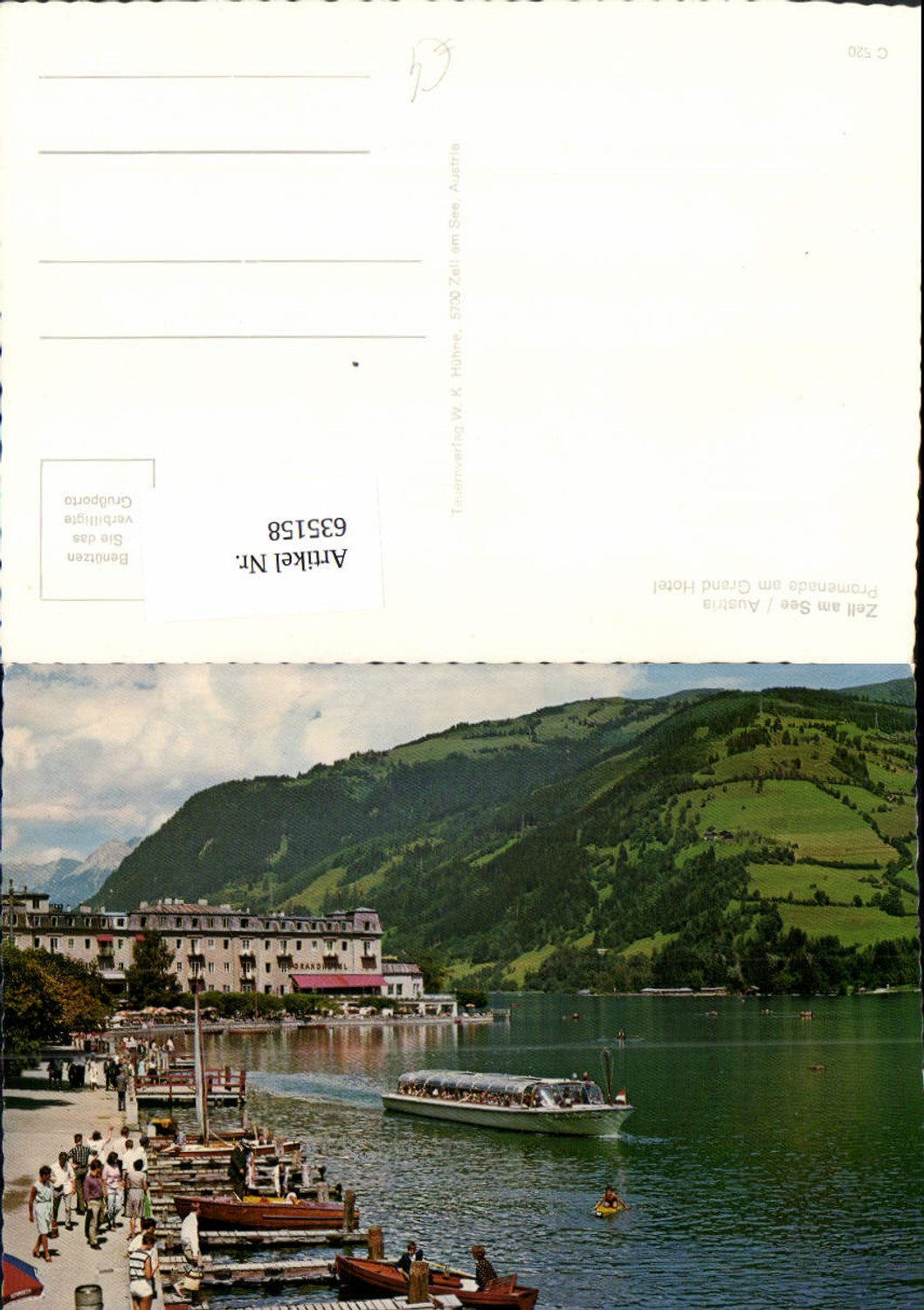 635158,Zell a. See Promenade a. Grand Hotel Schiff Boote