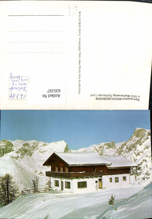 635167,Werfenweng Alpengasthof Bischlingshöhe Winteransicht