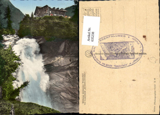 635238,Krimml Mittlerer Krimmler Wasserfall m. Gasthof Schönangerl
