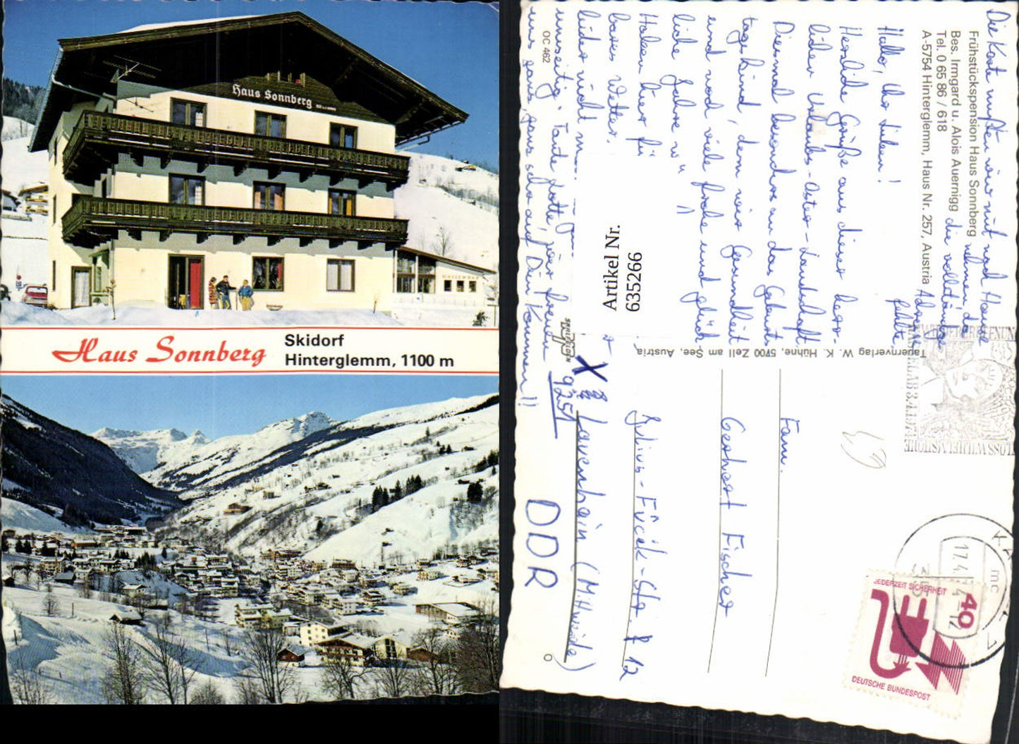 635266,Mehrbild Ak Hinterglemm Saalbach-Hinterglemm Haus Sonnberg Winteransichten
