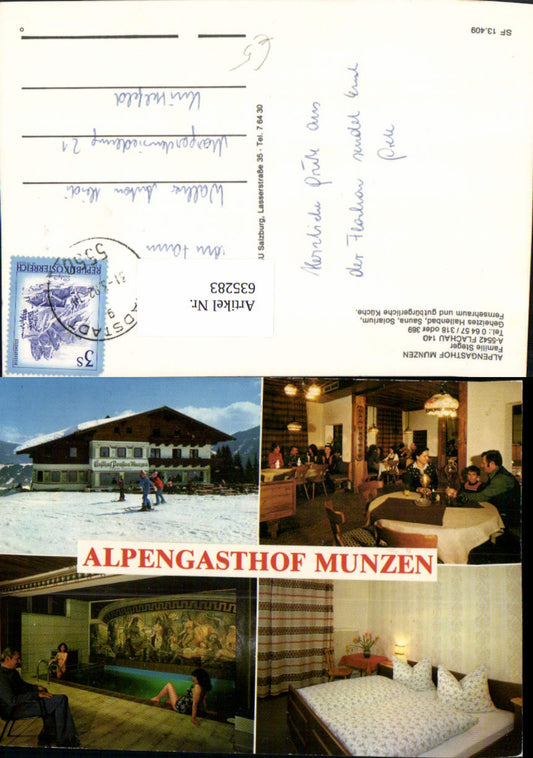 635283,Mehrbild Ak Flachau Alpengasthof Munzen Wintersport Hallenbad