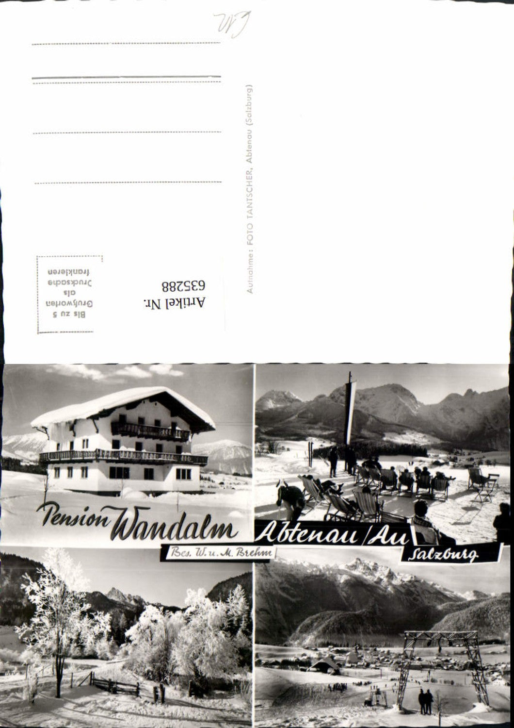 635288,Mehrbild Ak Abtenau Au Pension Wandalm Wintersport Skilift