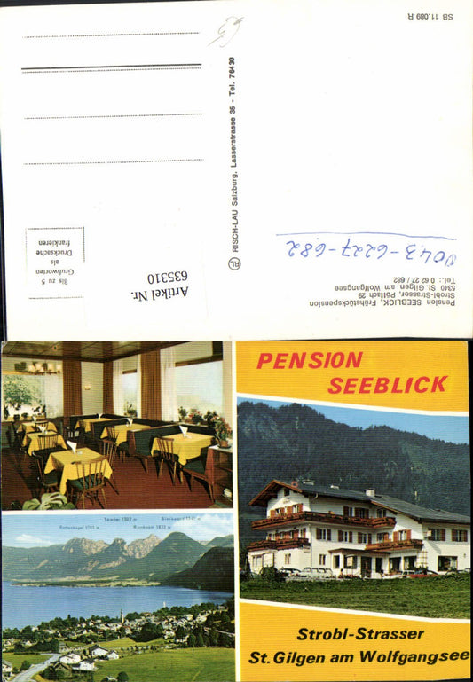 635310,Mehrbild Ak St Gilgen a. Wolfgangsee Pension Seeblick