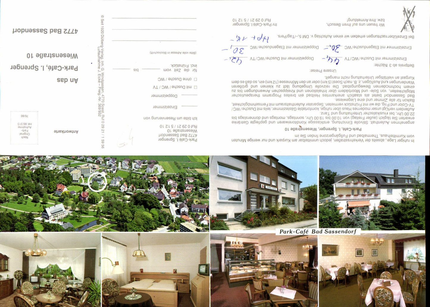 635404,Klapp-AK Bad Sassendorf Park Cafe LK Soest