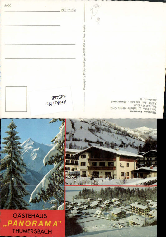 635468,Mehrbild Ak Zell a. See Thumersbach Gästehaus Panorama Winteransicht