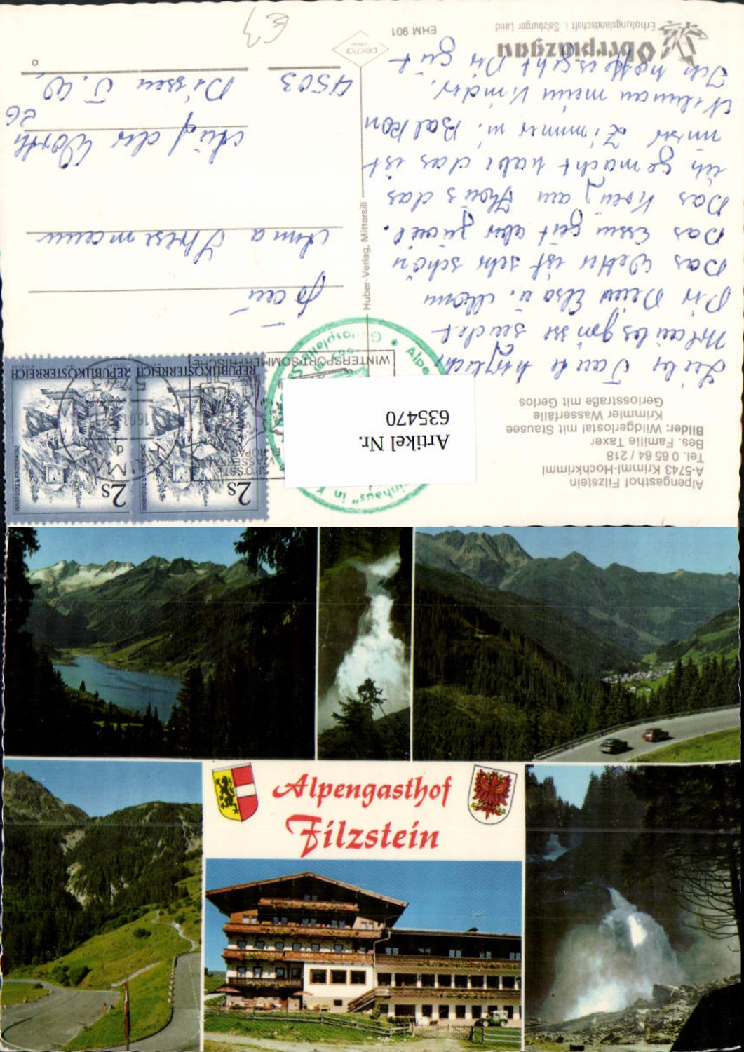 635470,Mehrbild Ak Krimml Hochkrimml Alpengasthof Filzstein Wasserfall