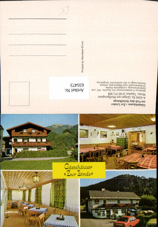 635473,Mehrbild Ak Sankt Gilgen Wolfgangsee Gästehaus Zur Linde