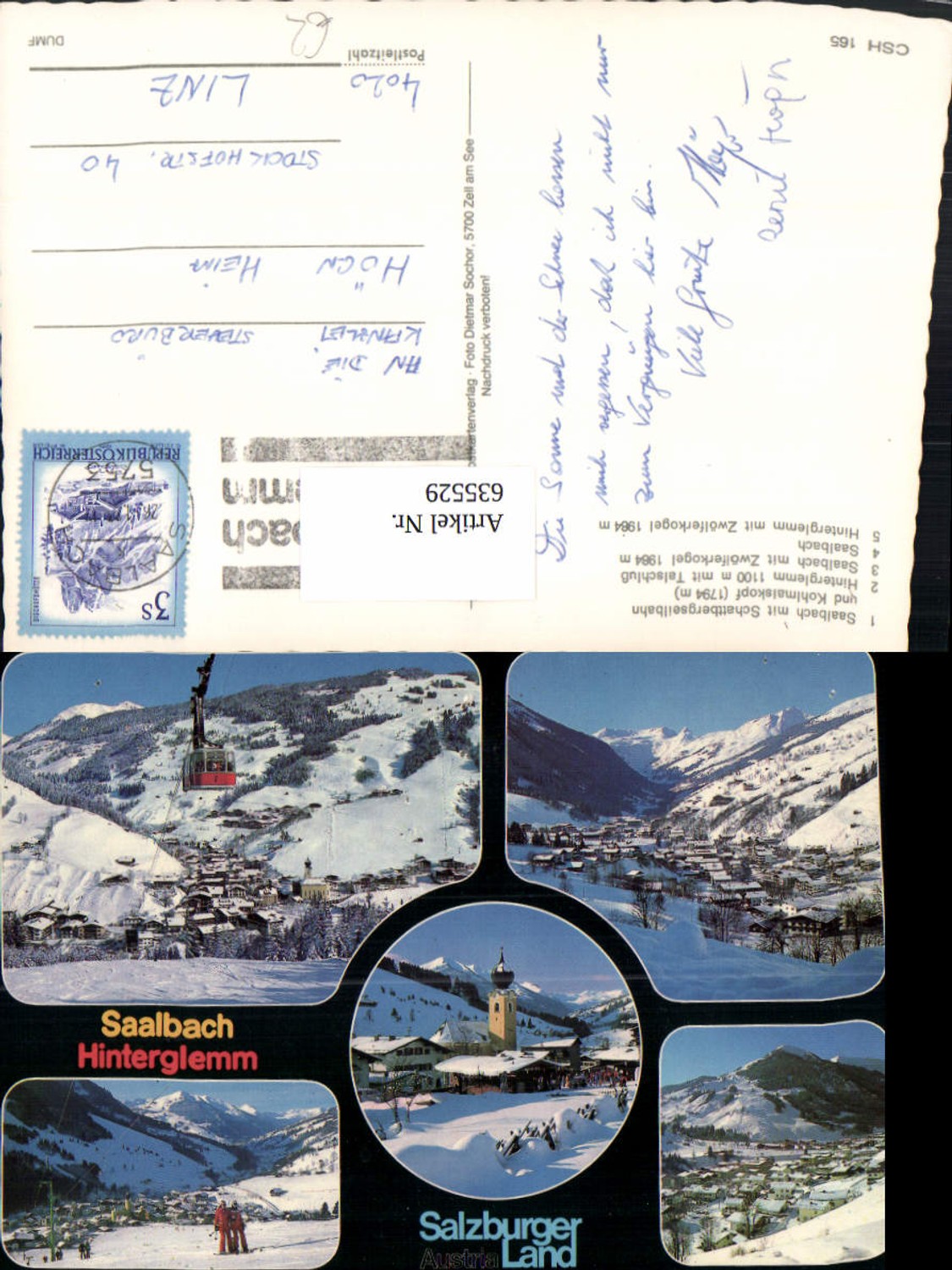 635529,Mehrbild Ak Saalbach-Hinterglemm Schattbergseilbahn Zwölferkogel