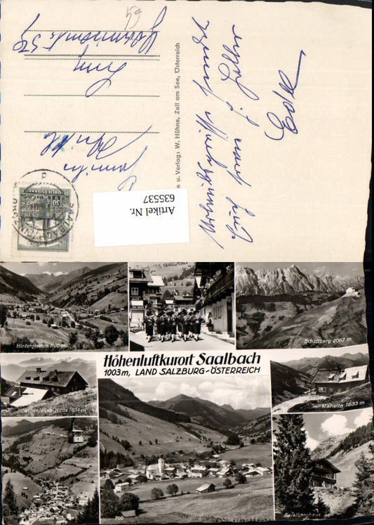 635537,Mehrbild Ak Saalbach Saalbach-Hinterglemm Trachtenmusikkapelle Spielberghaus