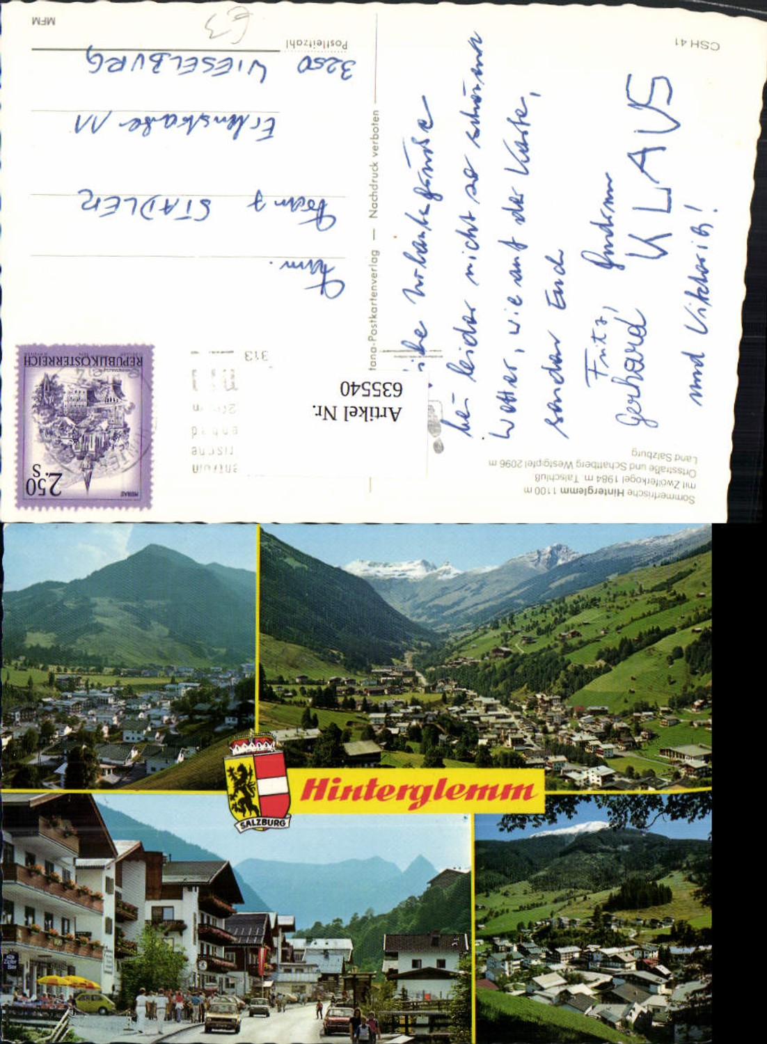 635540,Mehrbild Ak Hinterglemm Saalbach-Hinterglemm Zwölferkogel Schattberg