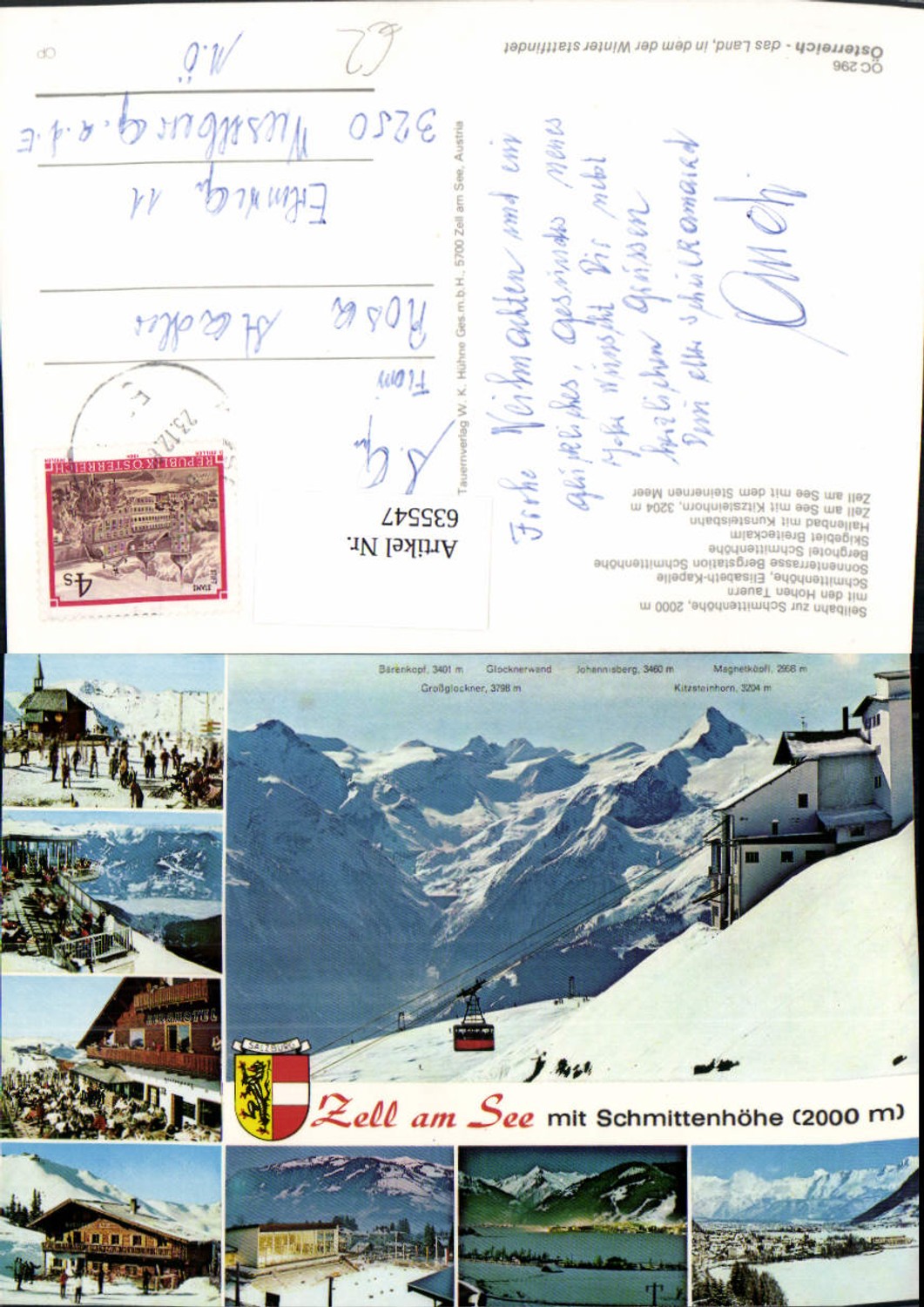 635547,Mehrbild Ak Zell a. See Schmittenhöhe Breiteckalm Hallenbad