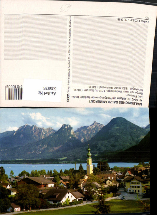 635576,Sankt Gilgen Wolfgangsee m. Rettenkogel Sparber Rinnkogel