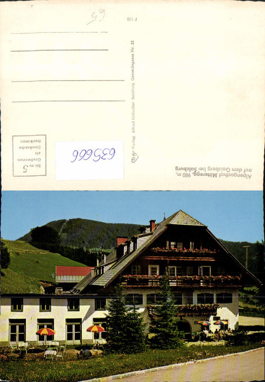 635666,Salzburg Gaisberg Alpengasthof Mitteregg