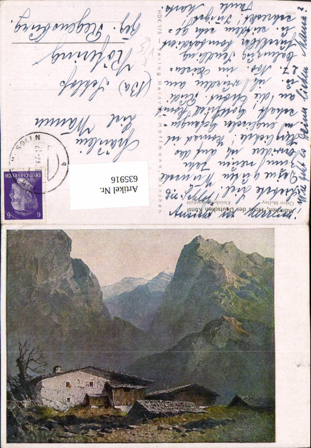 635916,Künstler Ak Oskar Mulley Kleinbauerngehöft Landschaft pub Heinrich Hoffmann 0155