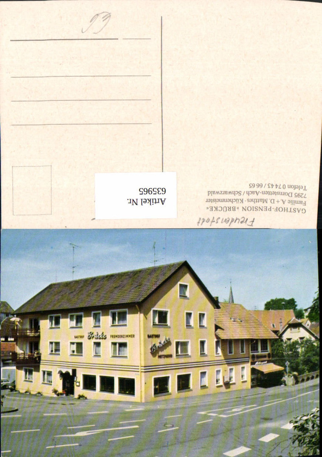 635965,Dornstetten Aach Schwarzwald Gasthof Pension Brücke