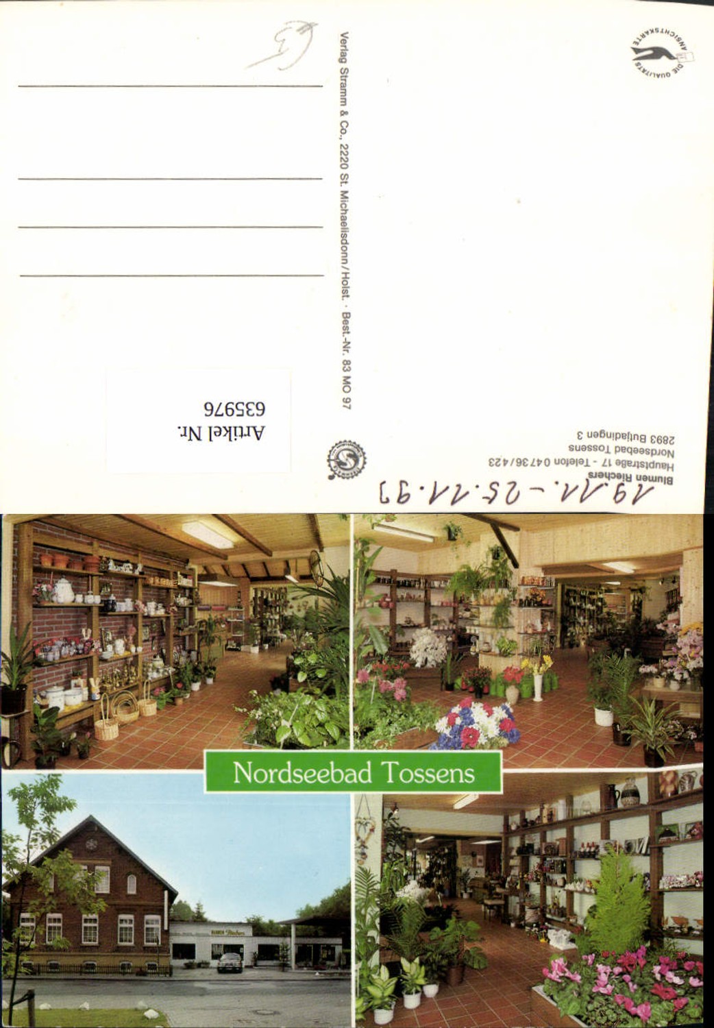 635976,Mehrbild Ak Tossens Butjadingen Blumen Riechers